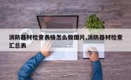 消防器材检查表格怎么做图片,消防器材检查汇总表