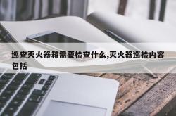 巡查灭火器箱需要检查什么,灭火器巡检内容包括