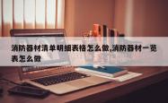 消防器材清单明细表格怎么做,消防器材一览表怎么做