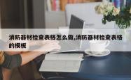 消防器材检查表格怎么做,消防器材检查表格的模板