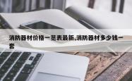 消防器材价格一览表最新,消防器材多少钱一套